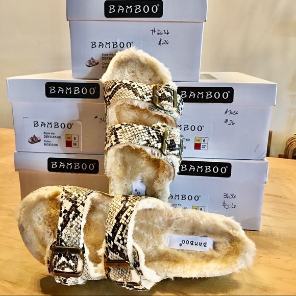 NWT • BAMBOO • faux snakeskin sandals • - Picture 3 of 7